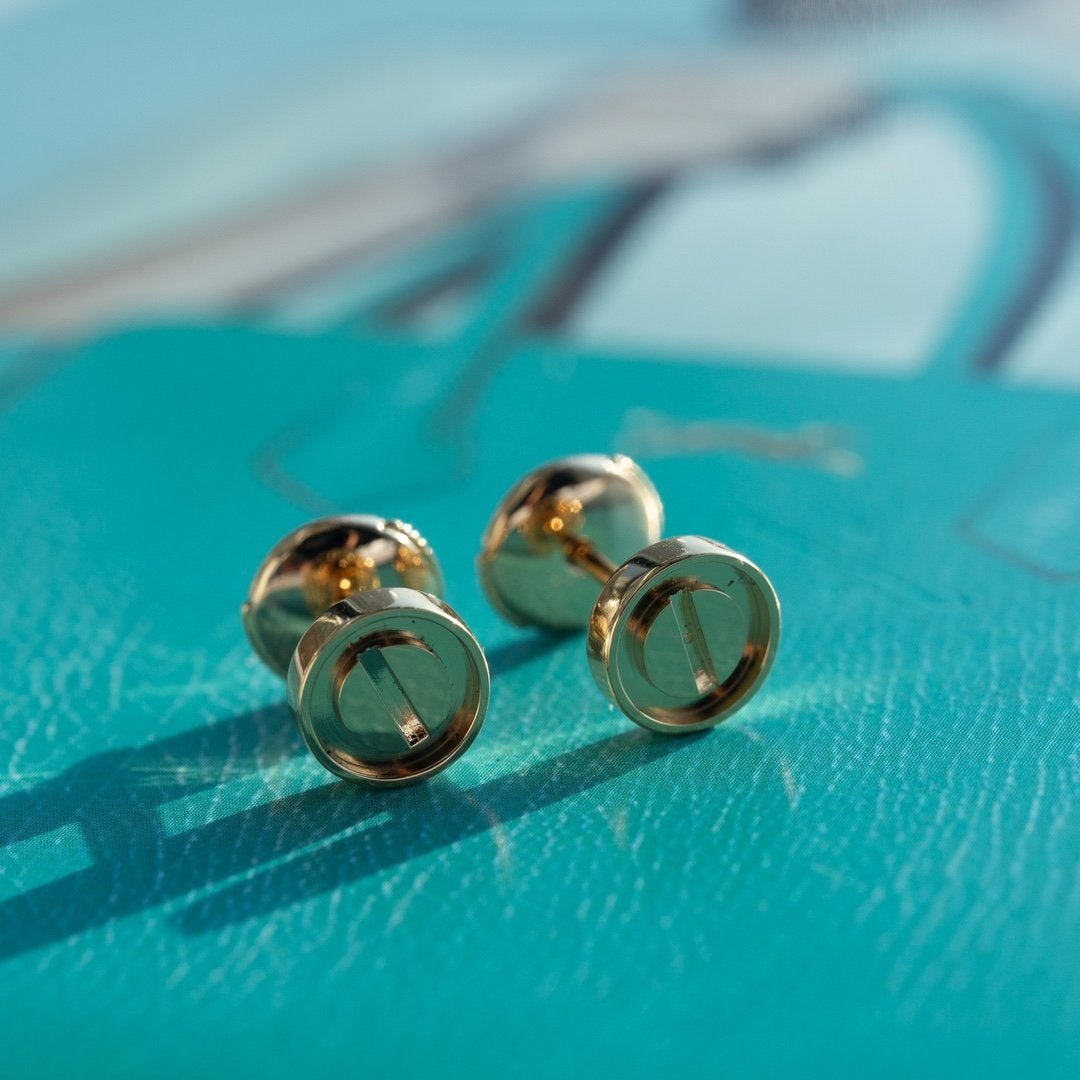 [⭐Aura]LOVE EARRINGS PINK GOLD 10MM