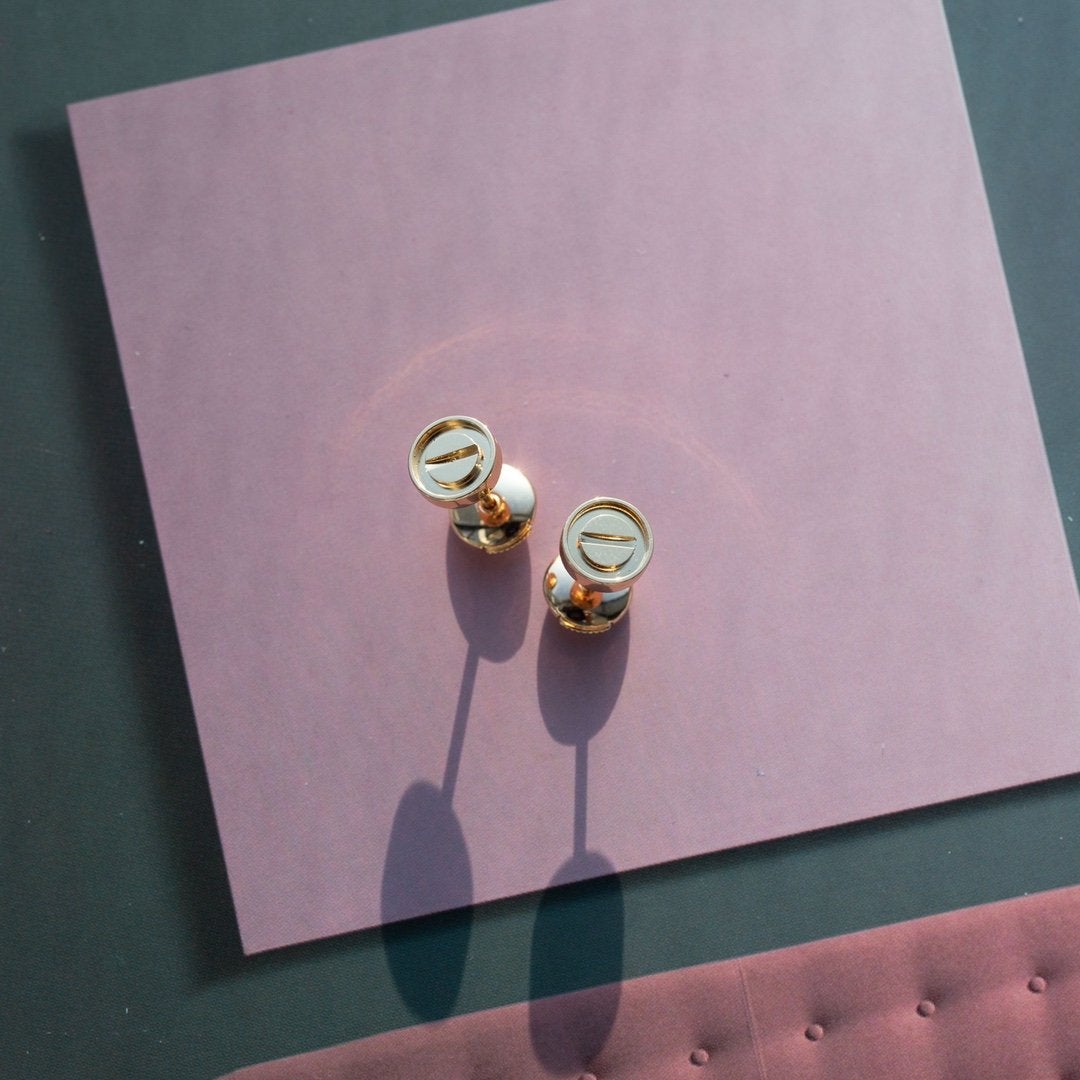 [⭐Aura]LOVE EARRINGS PINK GOLD 10MM