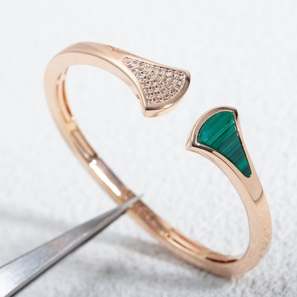 [⭐Aura]DREAM BRACELET OPEN MALACHITE PINK GOLD