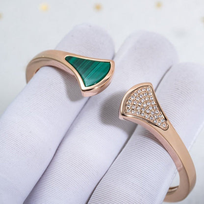 [⭐Aura]DREAM BRACELET OPEN MALACHITE PINK GOLD