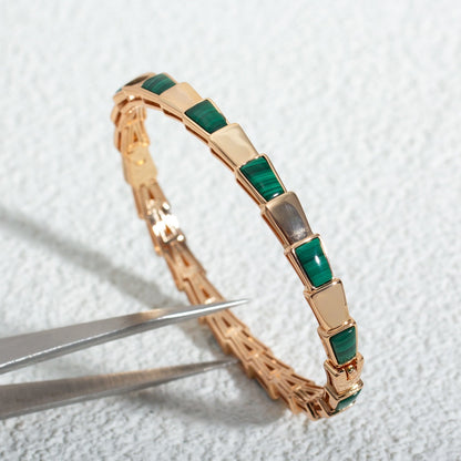 [⭐Aura]SERPENTI BRACELET PINK GOLD MALACHITE