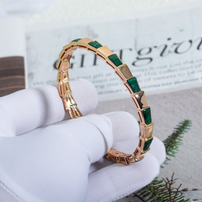 [⭐Aura]SERPENTI BRACELET PINK GOLD MALACHITE