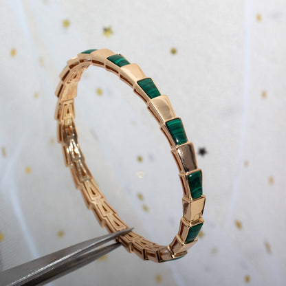 [⭐Aura]SERPENTI BRACELET PINK GOLD MALACHITE