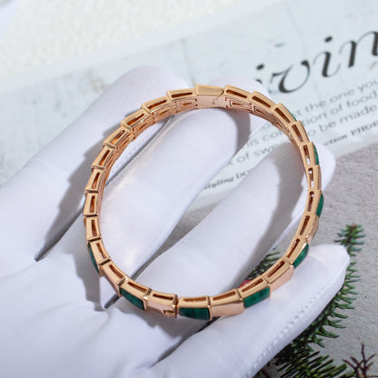 [⭐Aura]SERPENTI BRACELET PINK GOLD MALACHITE