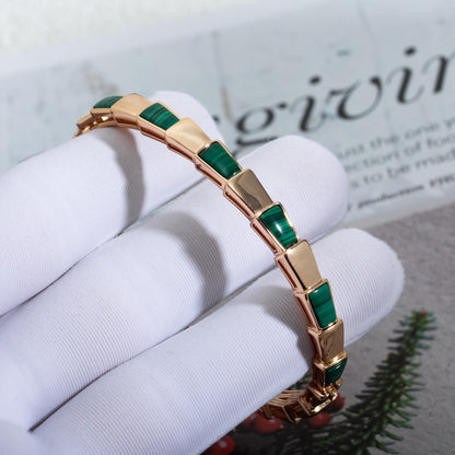 [⭐Aura]SERPENTI BRACELET PINK GOLD MALACHITE
