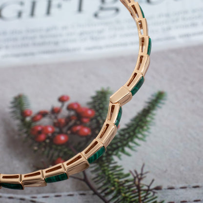 [⭐Aura]SERPENTI BRACELET PINK GOLD MALACHITE