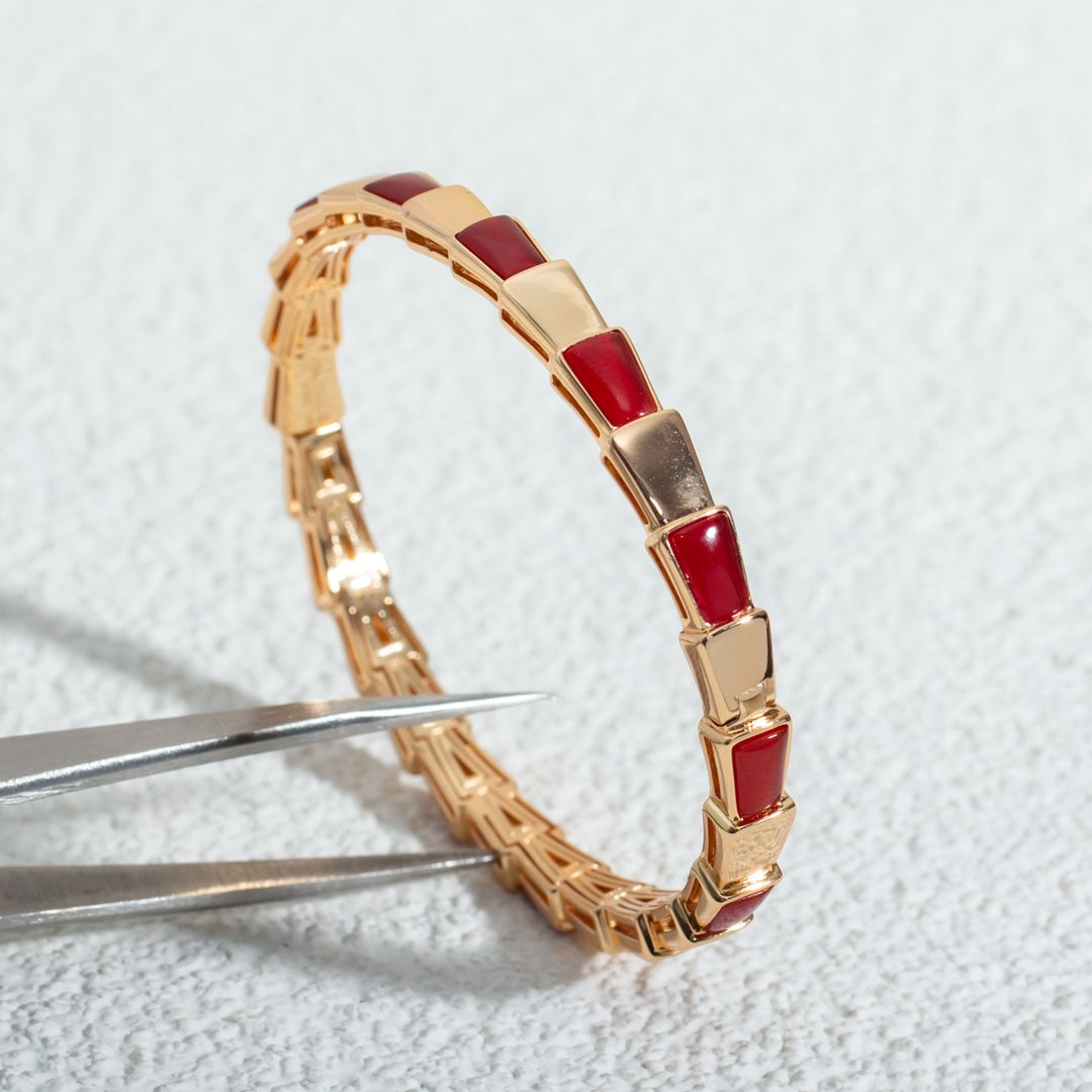 [⭐Aura]SERPENTI BRACELET PINK GOLD RUBELLITE