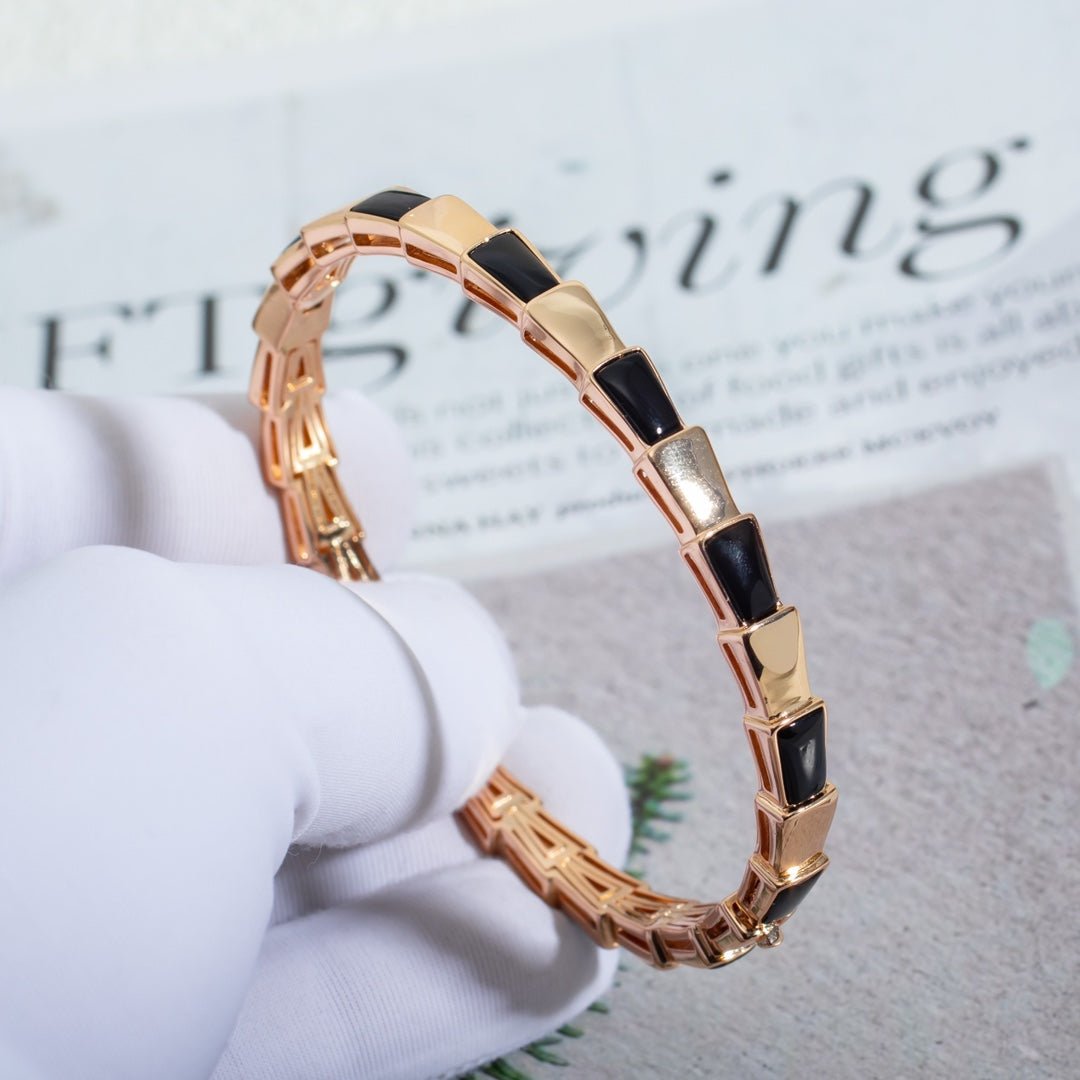 [⭐Aura]SERPENTI BRACELET PINK GOLD ONYX
