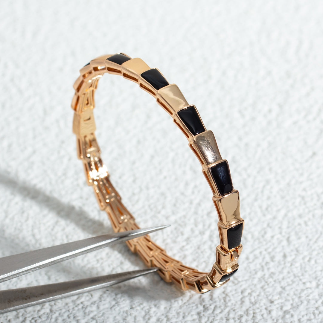 [⭐Aura]SERPENTI BRACELET PINK GOLD ONYX