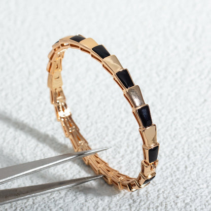 [⭐Aura]SERPENTI BRACELET PINK GOLD ONYX