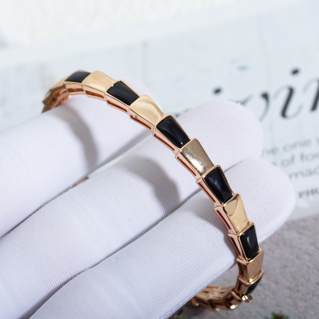 [⭐Aura]SERPENTI BRACELET PINK GOLD ONYX