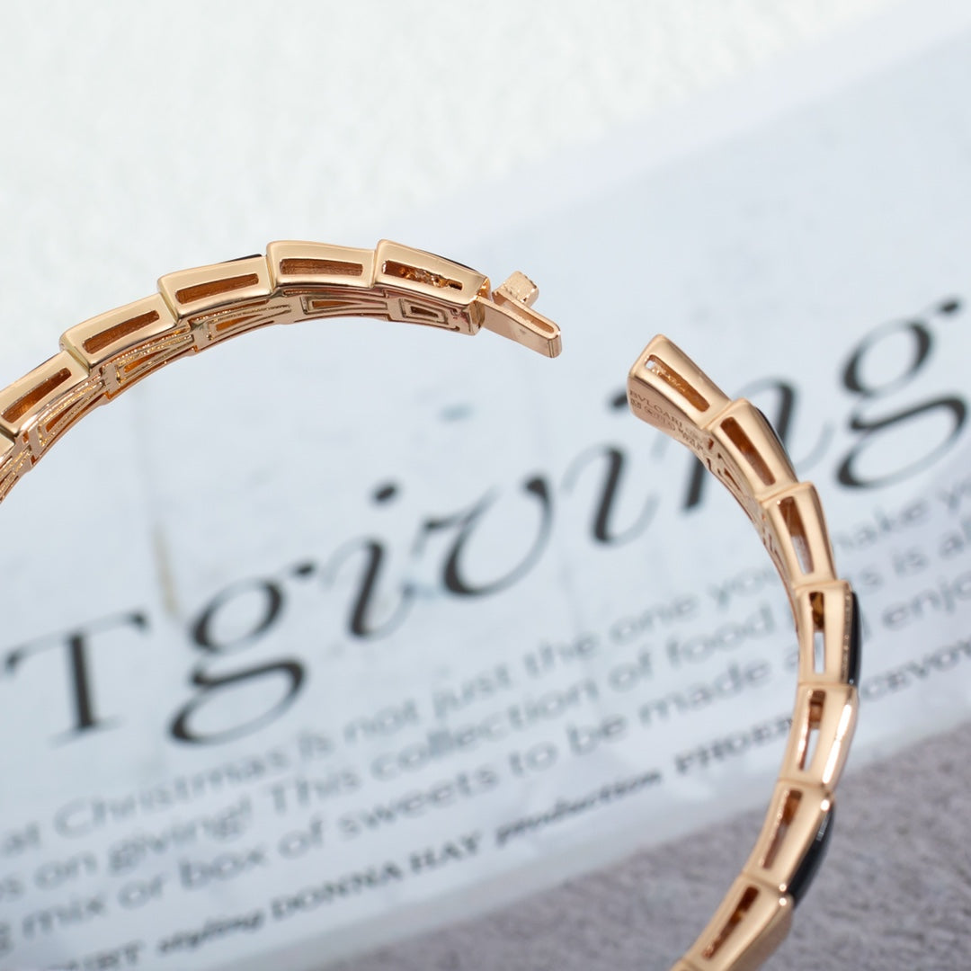[⭐Aura]SERPENTI BRACELET PINK GOLD ONYX