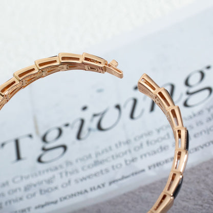 [⭐Aura]SERPENTI BRACELET PINK GOLD ONYX
