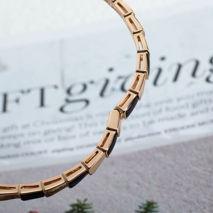 [⭐Aura]SERPENTI BRACELET PINK GOLD ONYX