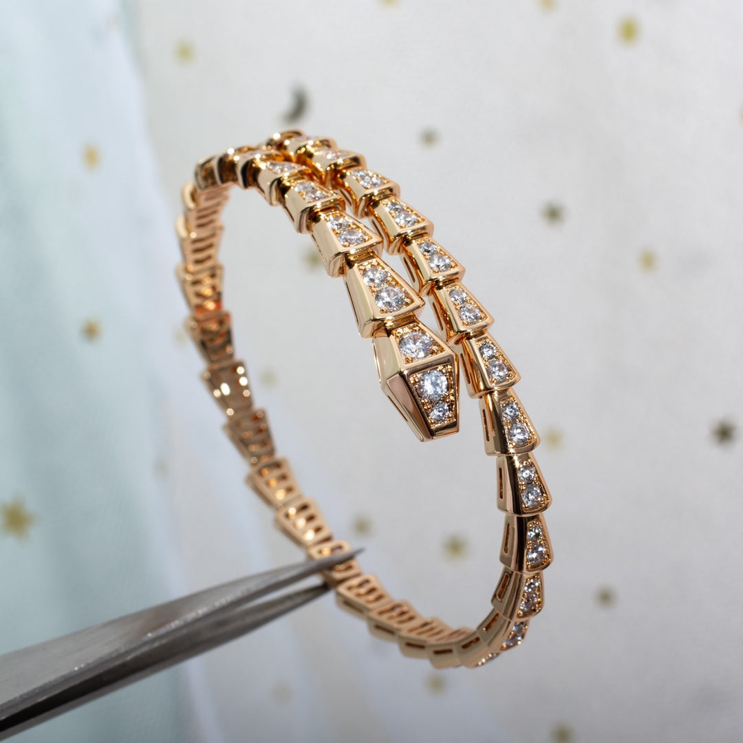 [⭐Aura]SERPENTI BRACELET 6.8MM PINK GOLD DIAMOND
