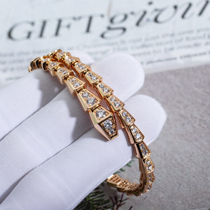 [⭐Aura]SERPENTI BRACELET 6.8MM PINK GOLD DIAMOND