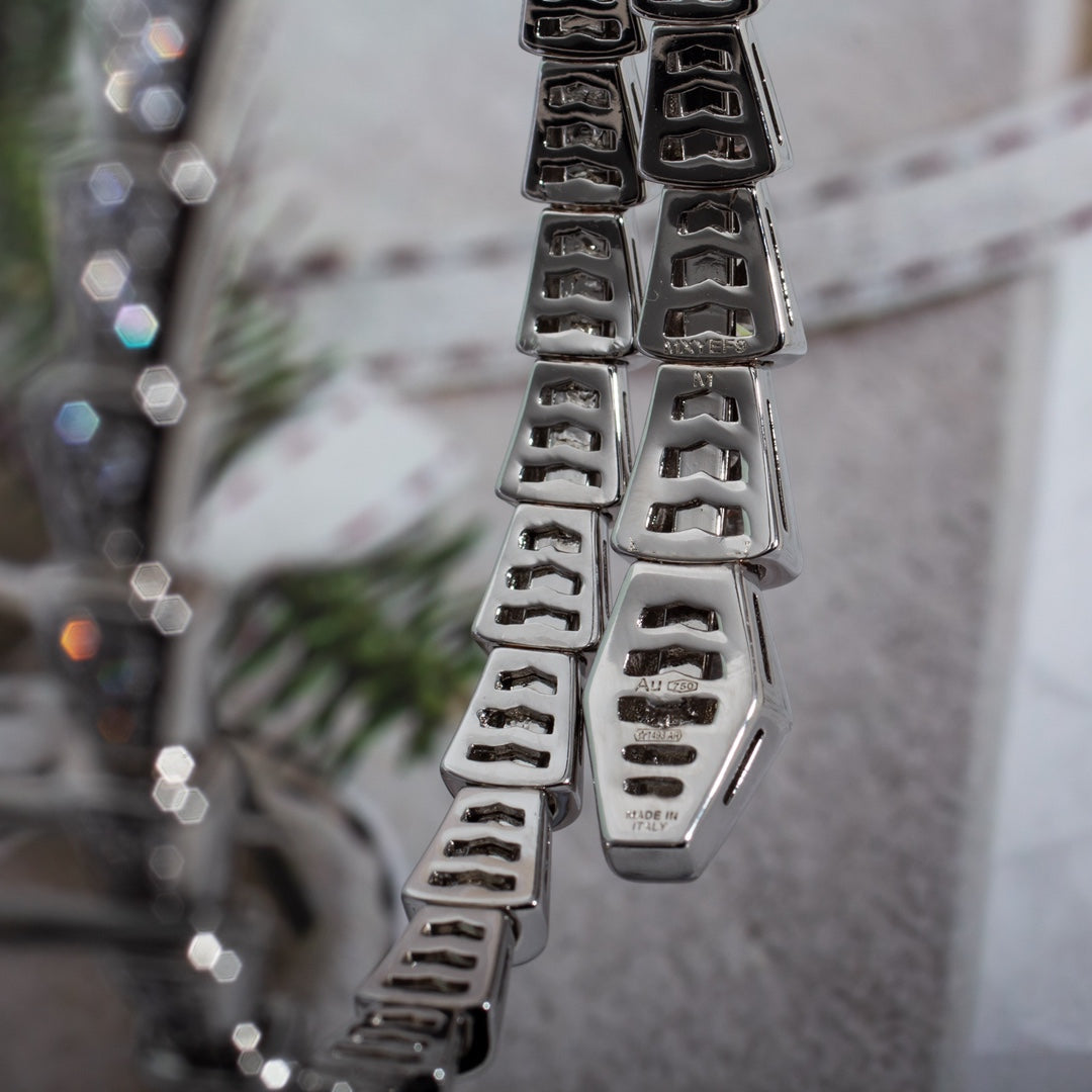 [⭐Aura]SERPENTI BRACELET 6MM SILVER DIAMOND