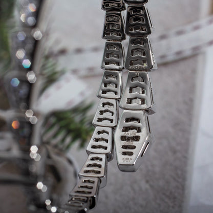 [⭐Aura]SERPENTI BRACELET 6MM SILVER DIAMOND