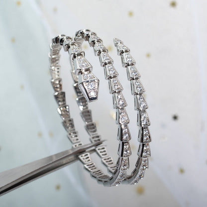 [⭐Aura]SERPENTI BRACELET SILVER DIAMOND DOUBLE ROW