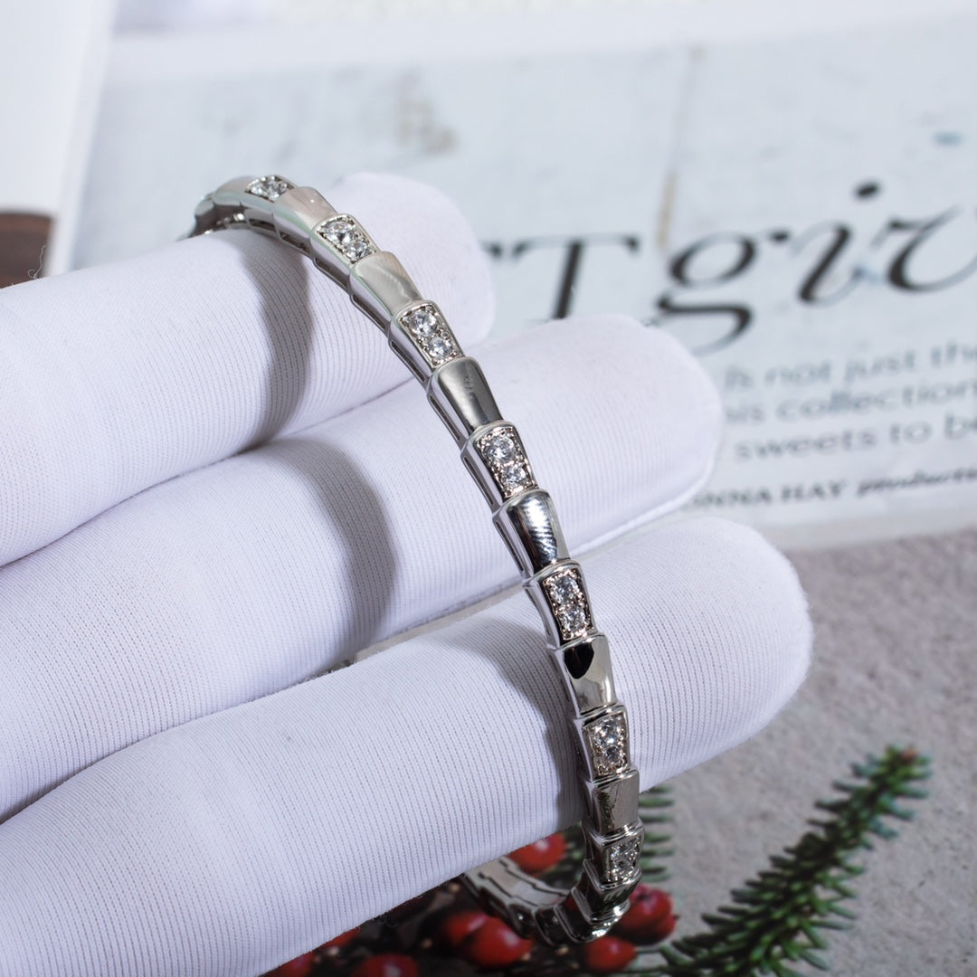 [⭐Aura]SERPENTI BRACELET SILVER DIAMOND