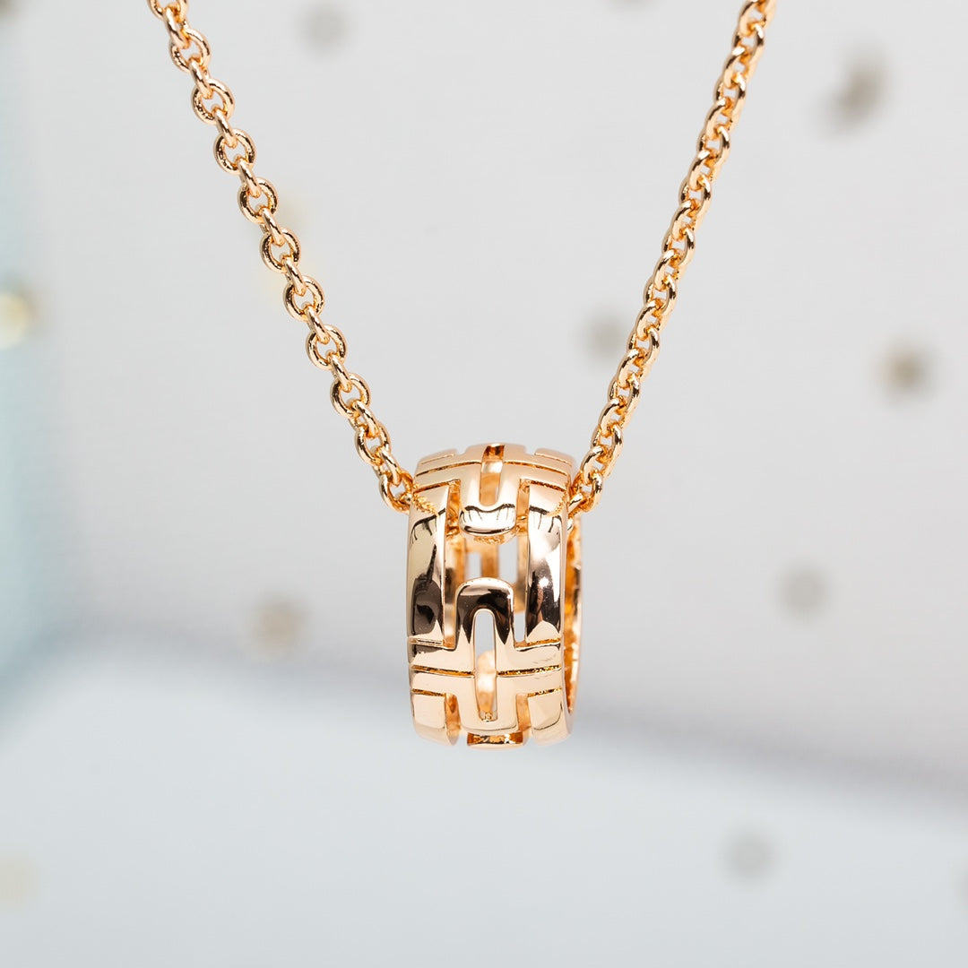 [⭐Aura]PARENTESI NECKLACE PINK GOLD