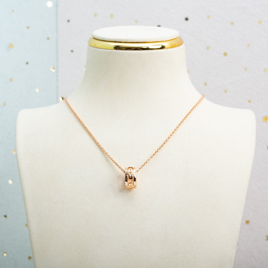 [⭐Aura]PARENTESI NECKLACE PINK GOLD