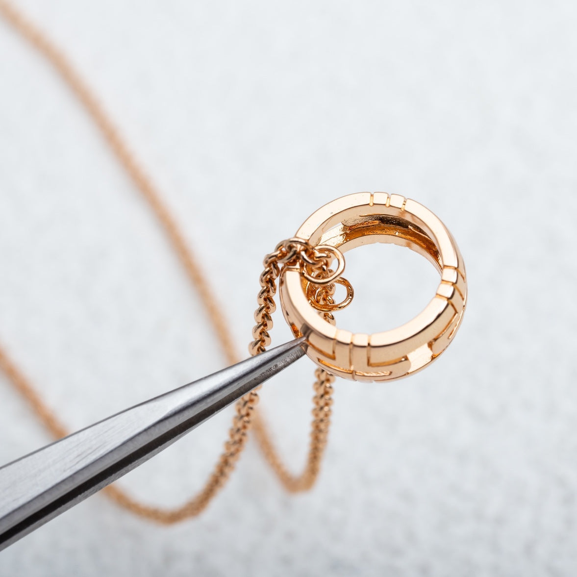 [⭐Aura]PARENTESI NECKLACE PINK GOLD