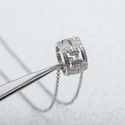 [⭐Aura]PARENTESI NECKLACE SILVER DIAMOND