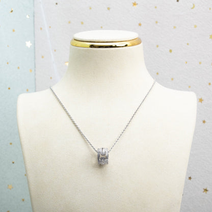 [⭐Aura]PARENTESI NECKLACE SILVER DIAMOND