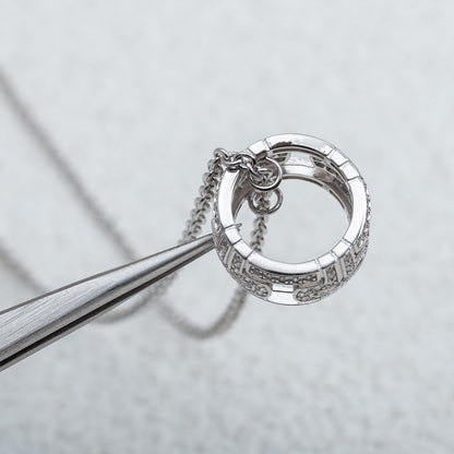 [⭐Aura]PARENTESI NECKLACE SILVER DIAMOND