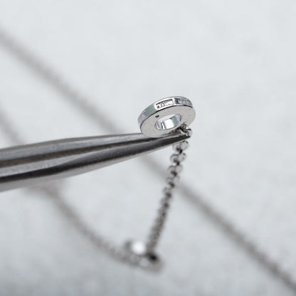 [⭐Aura]PARENTESI NECKLACE SILVER DIAMOND