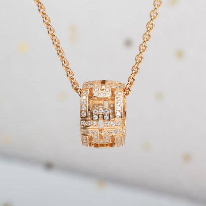 [⭐Aura]PARENTESI NECKLACE PINK GOLD DIAMOND