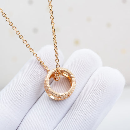 [⭐Aura]PARENTESI NECKLACE PINK GOLD DIAMOND