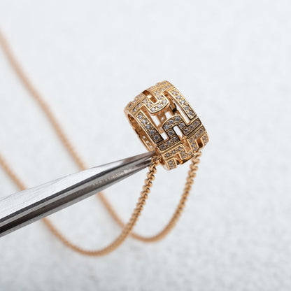[⭐Aura]PARENTESI NECKLACE PINK GOLD DIAMOND