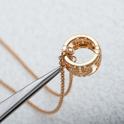 [⭐Aura]PARENTESI NECKLACE PINK GOLD DIAMOND