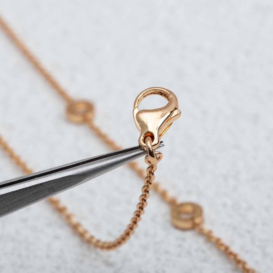 [⭐Aura]PARENTESI NECKLACE PINK GOLD DIAMOND