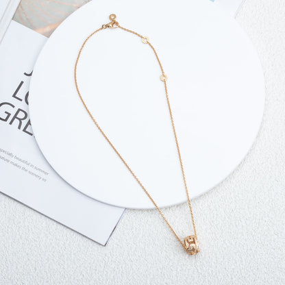 [⭐Aura]PARENTESI NECKLACE PINK GOLD DIAMOND