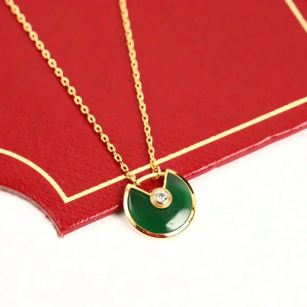 [⭐Aura]AMULETTE GOLD MALACHITE NECKLACE