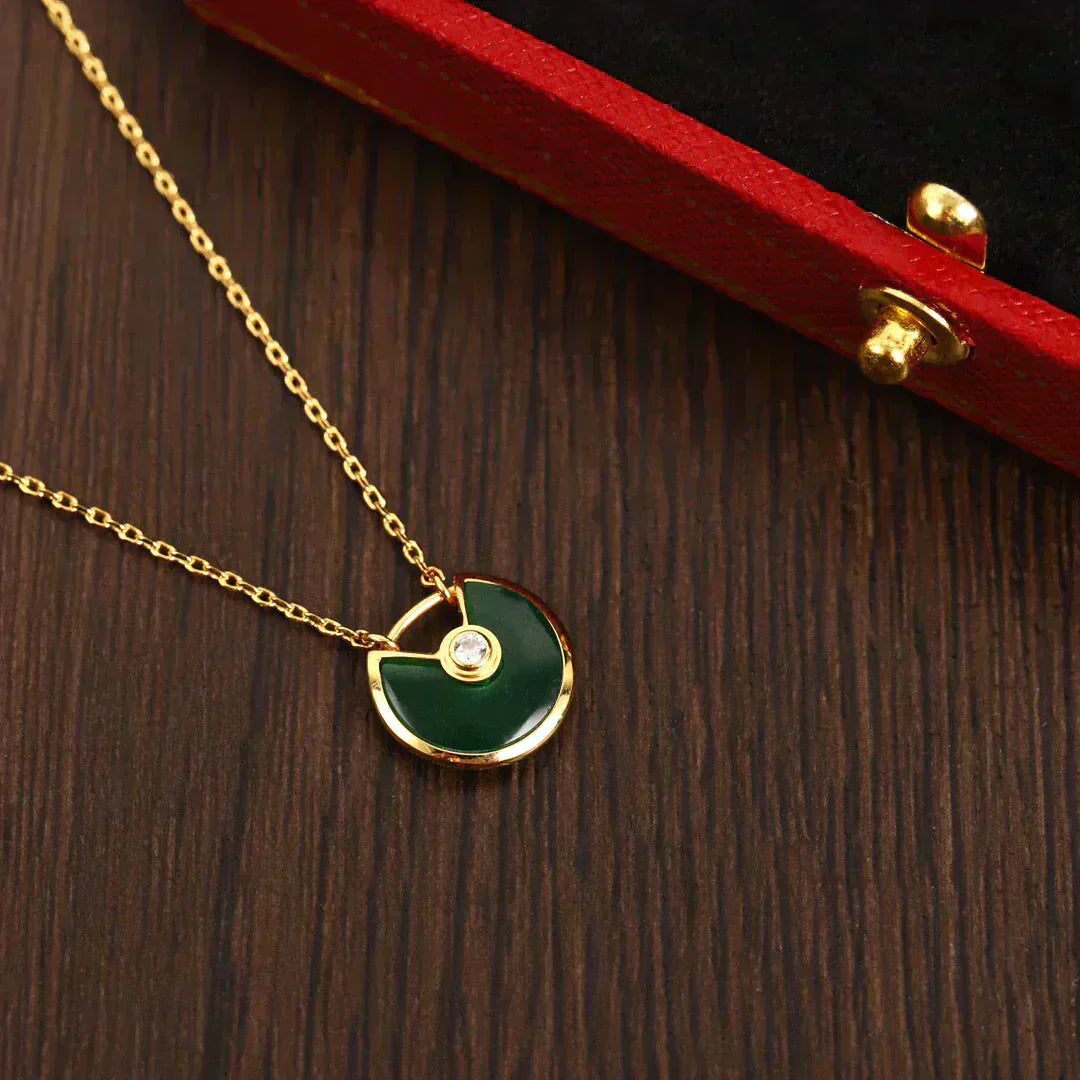 [⭐Aura]AMULETTE GOLD MALACHITE NECKLACE