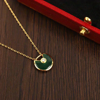 [⭐Aura]AMULETTE GOLD MALACHITE NECKLACE