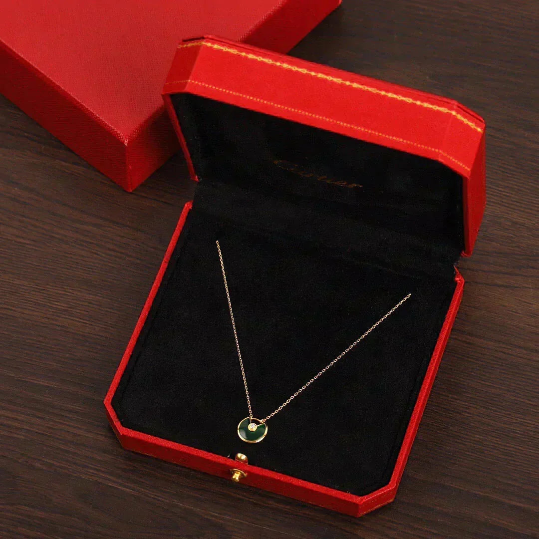 [⭐Aura]AMULETTE GOLD MALACHITE NECKLACE