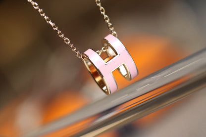 [⭐Aura]POP H PEDANT PINK GOLD