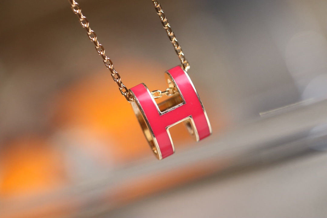 [⭐Aura]POP H PEDANT PINK GOLD