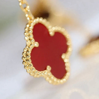 [⭐Aura]CLOVER  2 MOTIF  TIGER EYE CARNELIAN EARRINGS