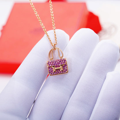 [⭐Aura]CONSTANCE PEDANT PURPLE DIAMOND NECKLACE