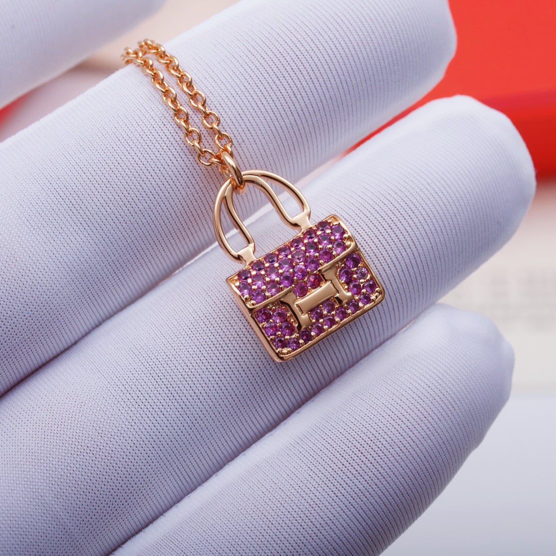 [⭐Aura]CONSTANCE PEDANT PURPLE DIAMOND NECKLACE