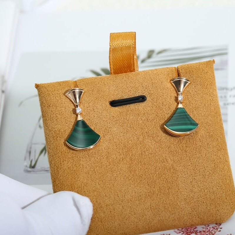 [⭐Aura]DREAM MALACHITE PINK GOLD EARRINGS