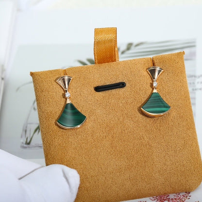 [⭐Aura]DREAM MALACHITE PINK GOLD EARRINGS