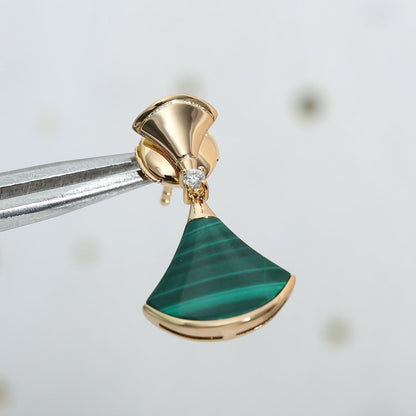 [⭐Aura]DREAM MALACHITE PINK GOLD EARRINGS
