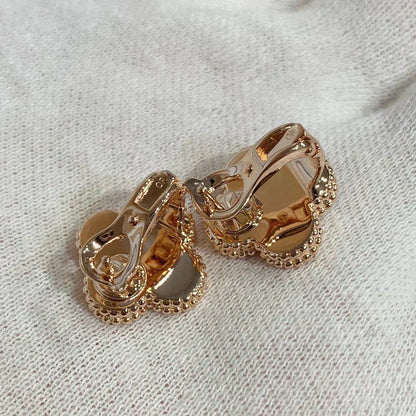 [⭐Aura]CLOVER MEDIUM 1 MOTIFS CARNELIAN  DIAMOND earrings
